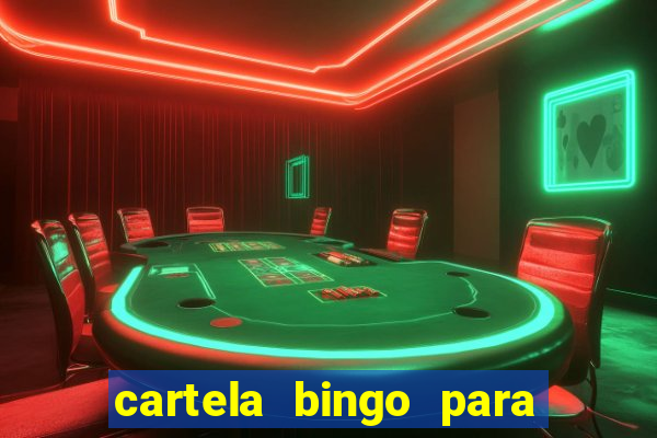 cartela bingo para cha de cozinha imprimir gratis